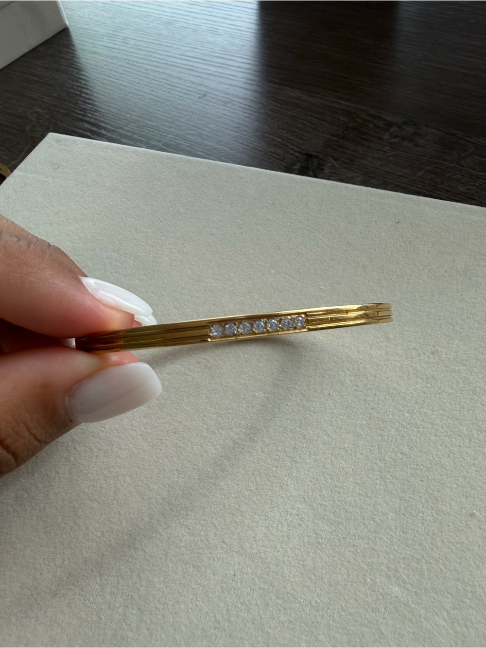 18K Gold Plated Bar Bangle Bracelet - Women Jewelry